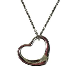Tiffany & Co. Elsa Peretti Open Heart Pendant Necklace Silver